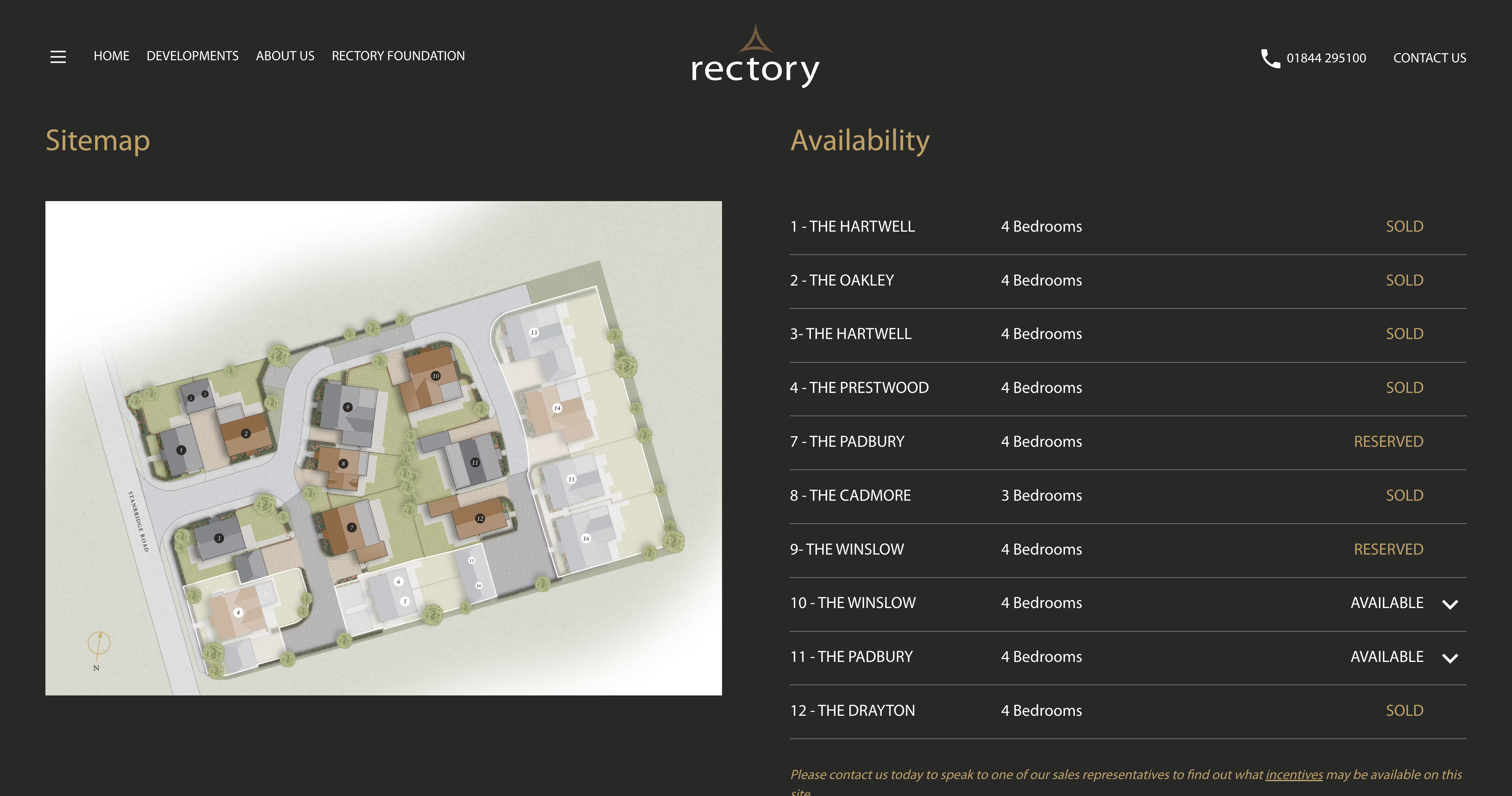 Rectory website development availability